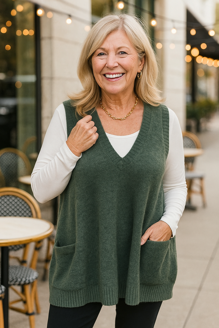 Christabel | CozyKnit Vest – Soft Elegance, Effortless Layers