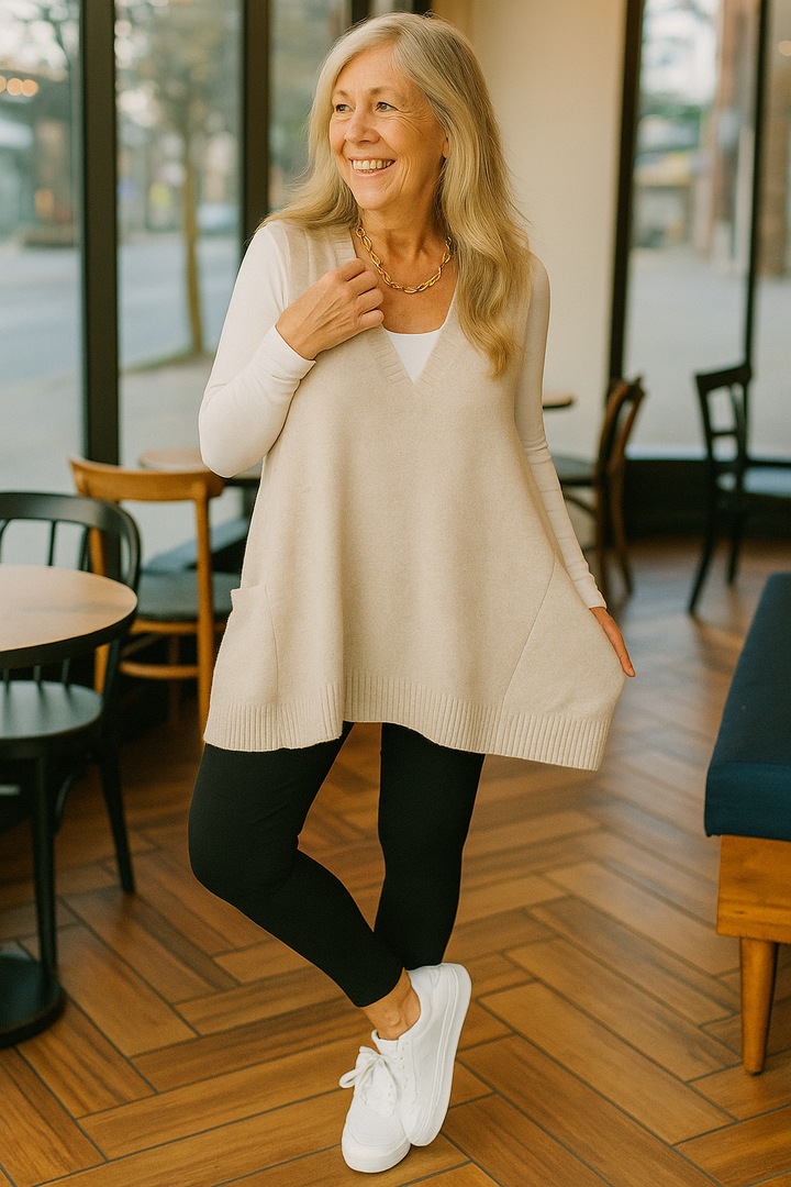 Christabel | CozyKnit Vest – Soft Elegance, Effortless Layers