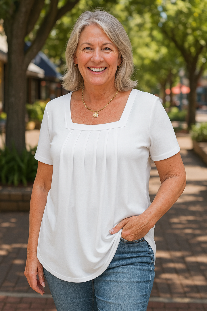 Florence | Pleated Comfort Top - Everyday confidence