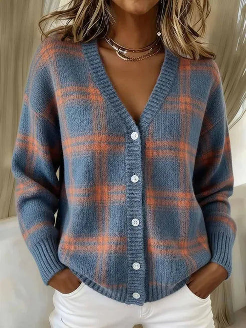 Madeline | Elegant Plaid Cardigan