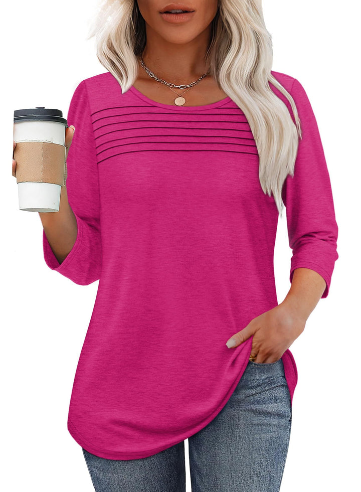 Antoinette | Pleated 3/4 Sleeve Top