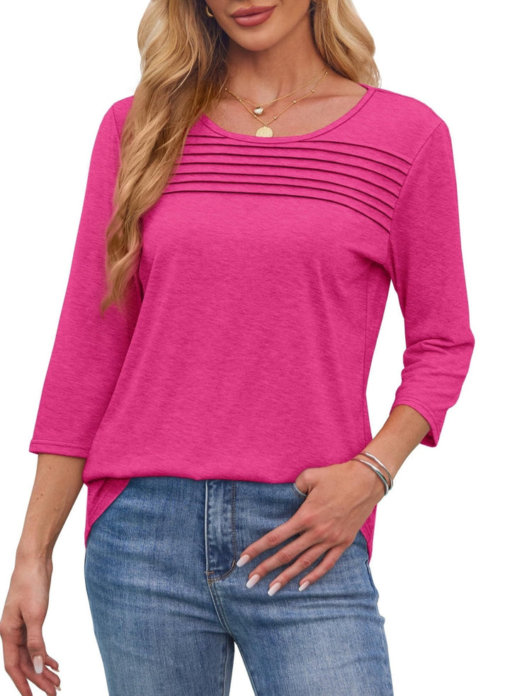 Antoinette | Pleated 3/4 Sleeve Top