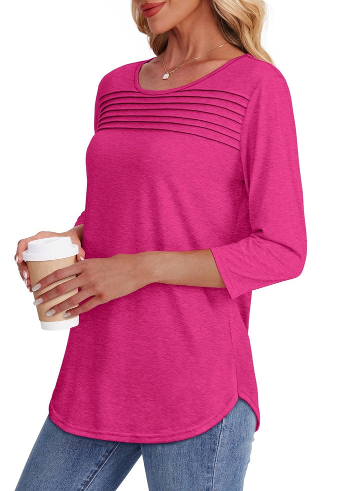 Antoinette | Pleated 3/4 Sleeve Top