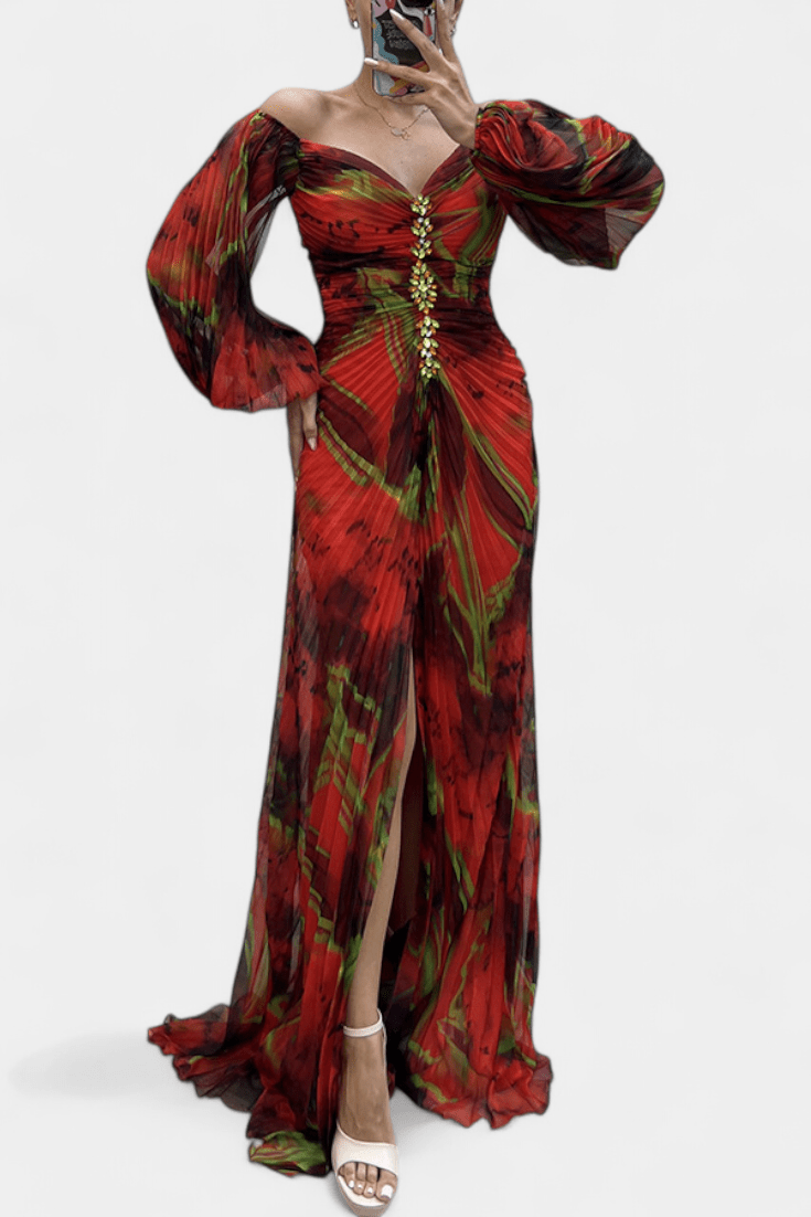 Kirstin | Plissee-Maxikleid