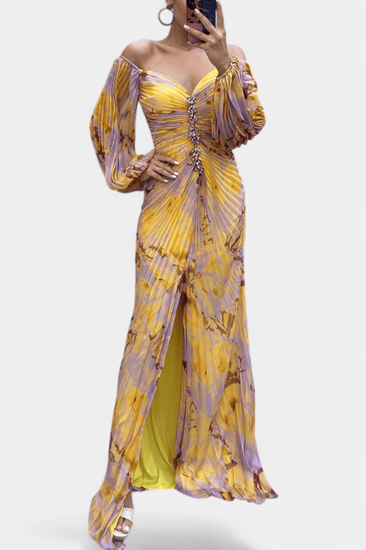 Kirsten | Plissee-Maxikleid