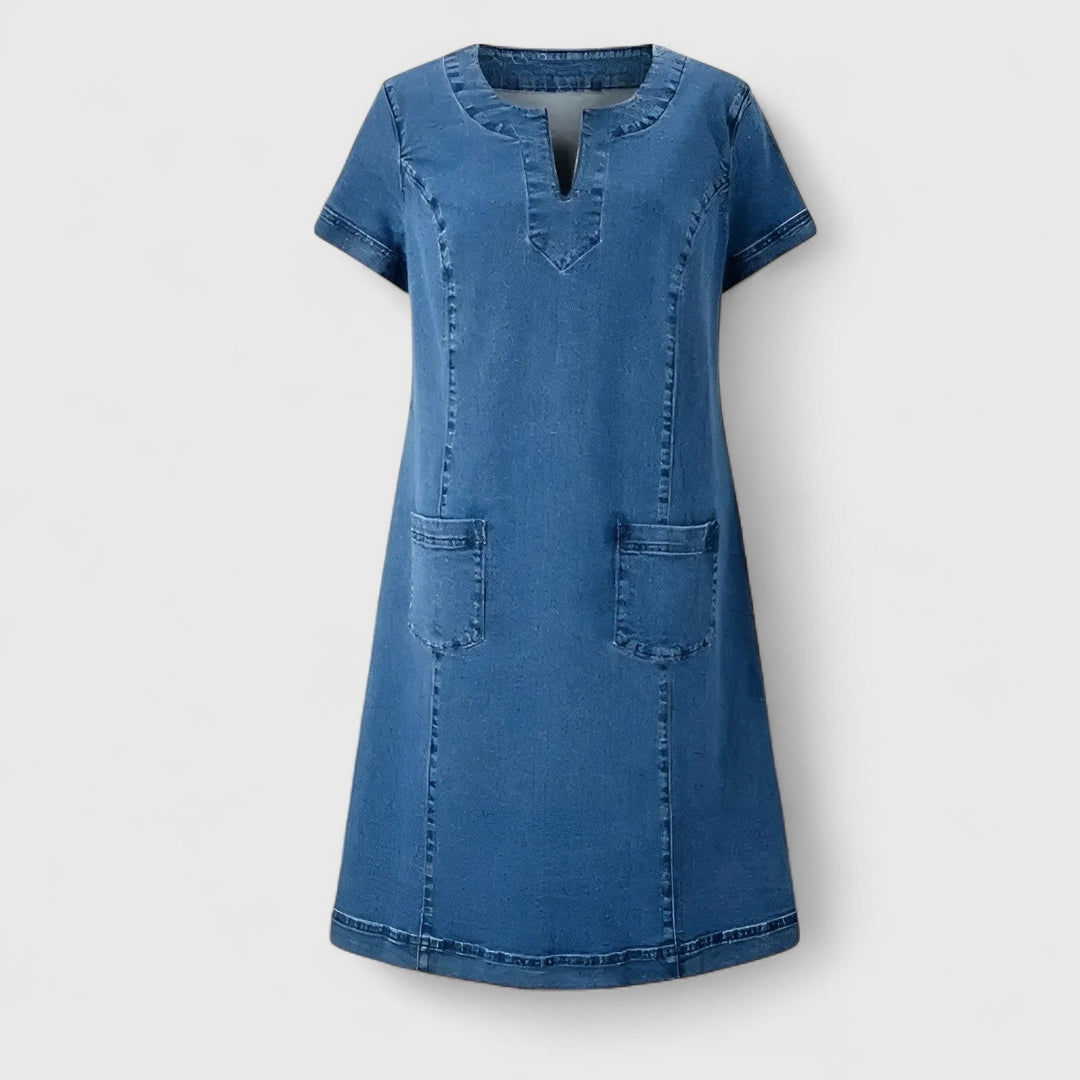Cecily | Elegant Denim Dress