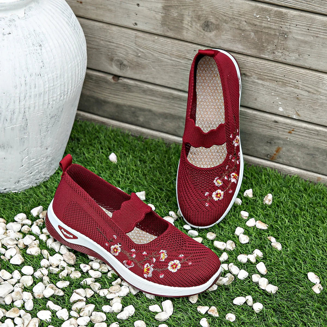 Katariina - Comfortable Floral Embroidered trainers