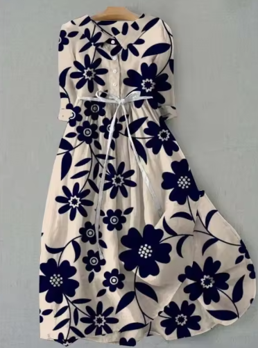 Hilary – Navy Floral Dress