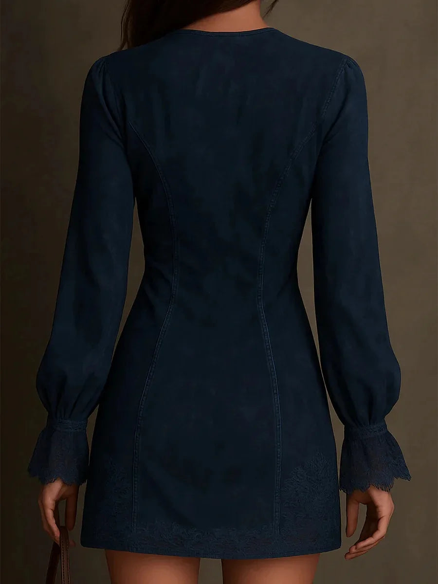 Tara Suede Lace Dress Feminine & Sophisticated