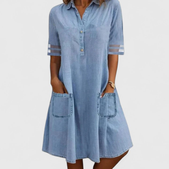 Amelia | Figure Flattering Denim Dress