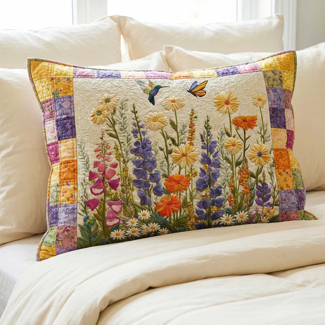 Quilt-Kissenbezug „Zeitlose Blumen"
