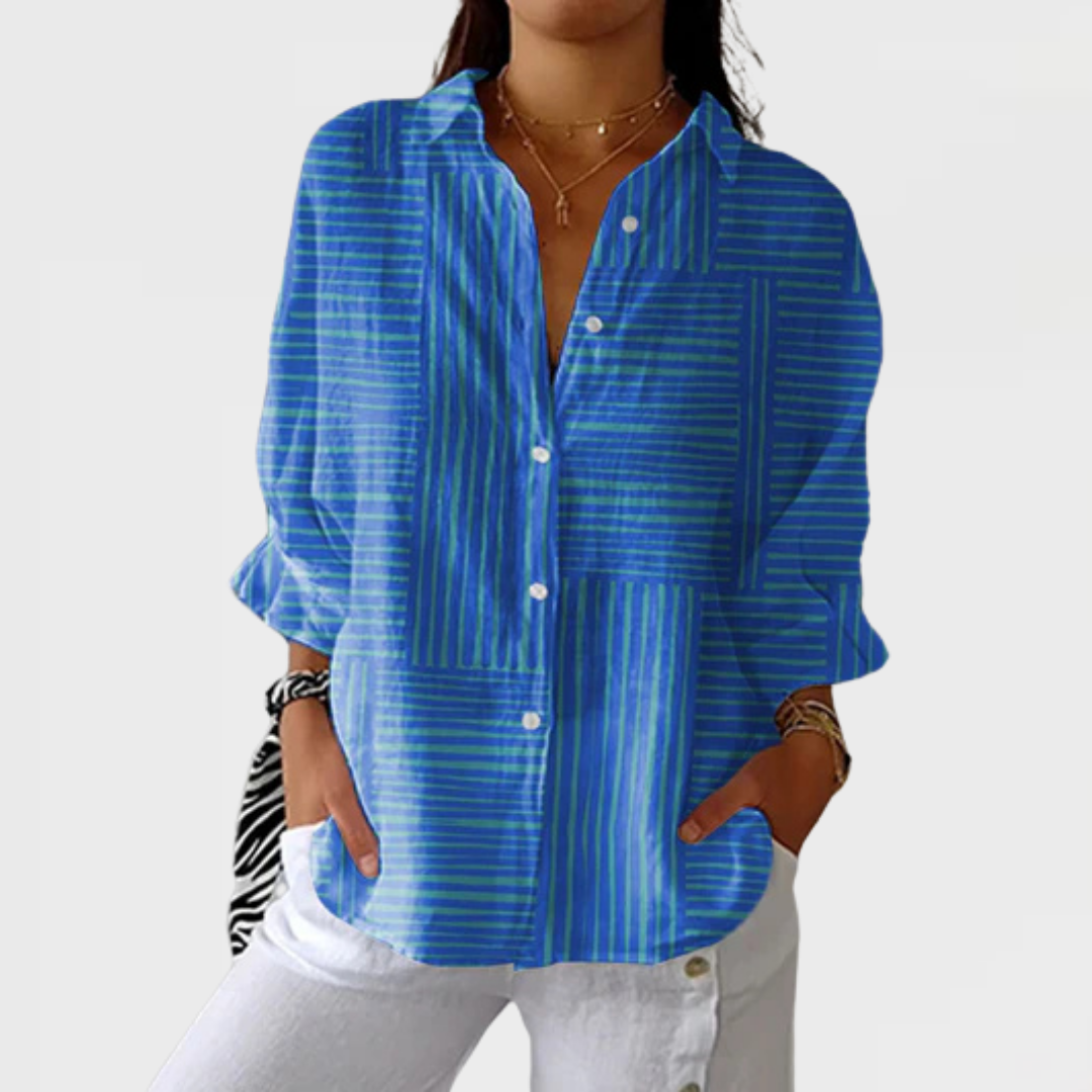 Isolde | Azure Stripe Blouse