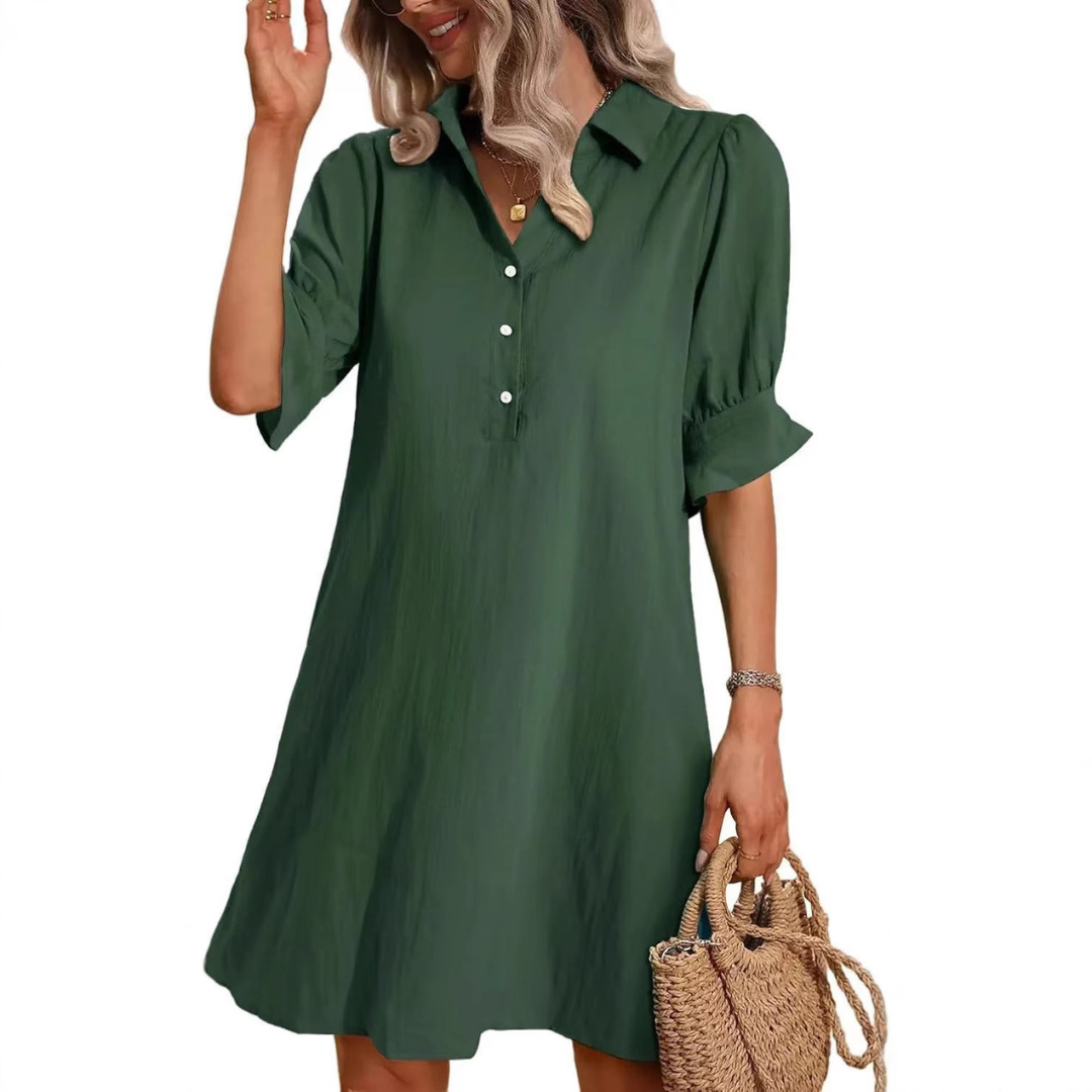 Paulette™ - Casual Button Down Shirt Dress