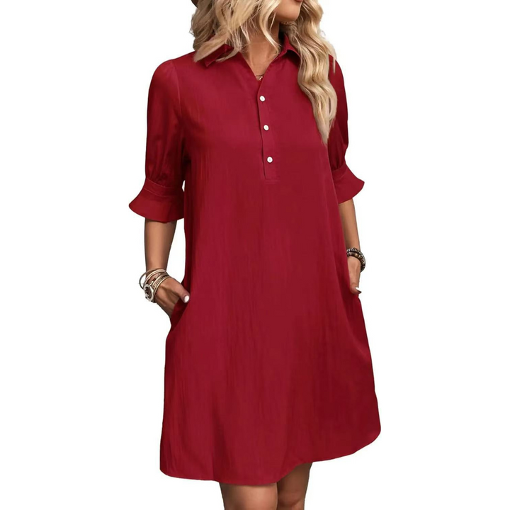Paulette™ - Casual Button Down Shirt Dress