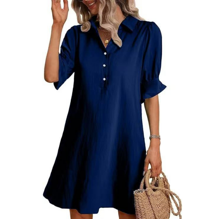 Paulette™ - Casual Button Down Shirt Dress