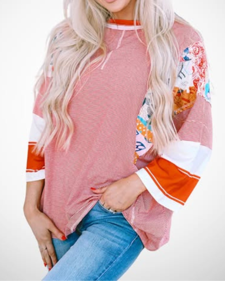 ARDIS™ – Lightweight Patchwork Batwing Top