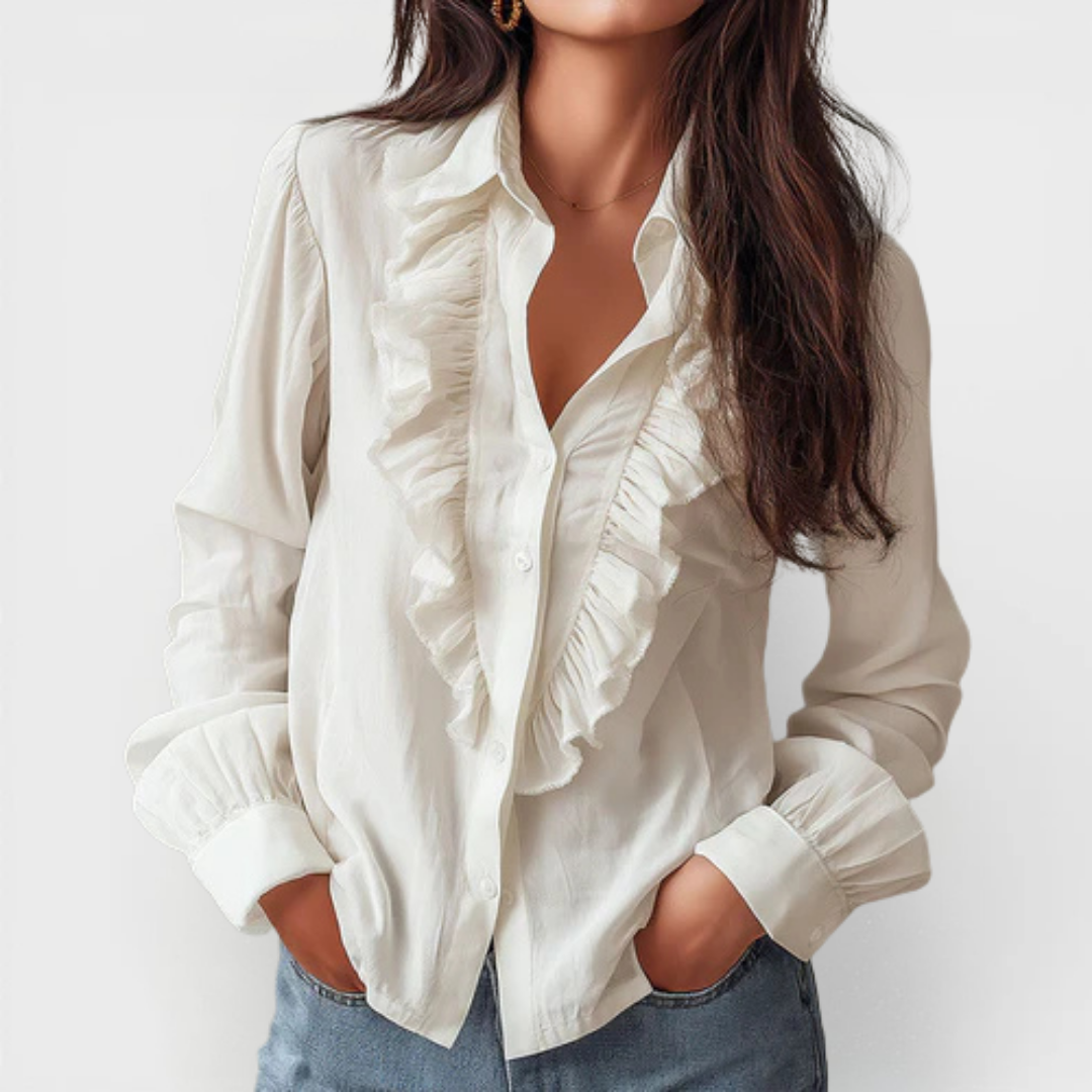 Catherine | Simple Ruffled Reversible Blouse