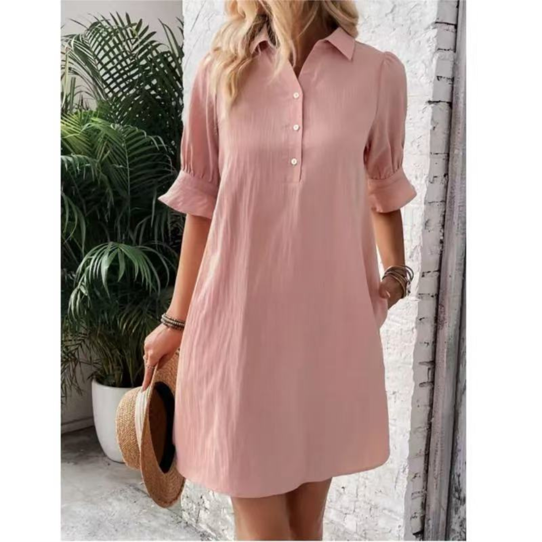 Paulette™ - Casual Button Down Shirt Dress