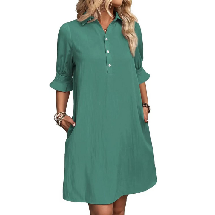 Paulette™ - Casual Button Down Shirt Dress