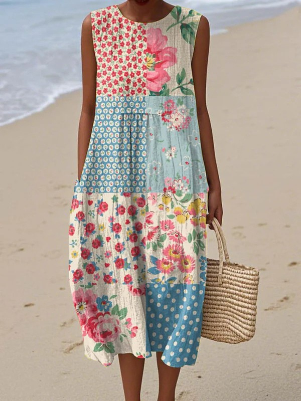 Catherine™ Patchwork Midi Dress