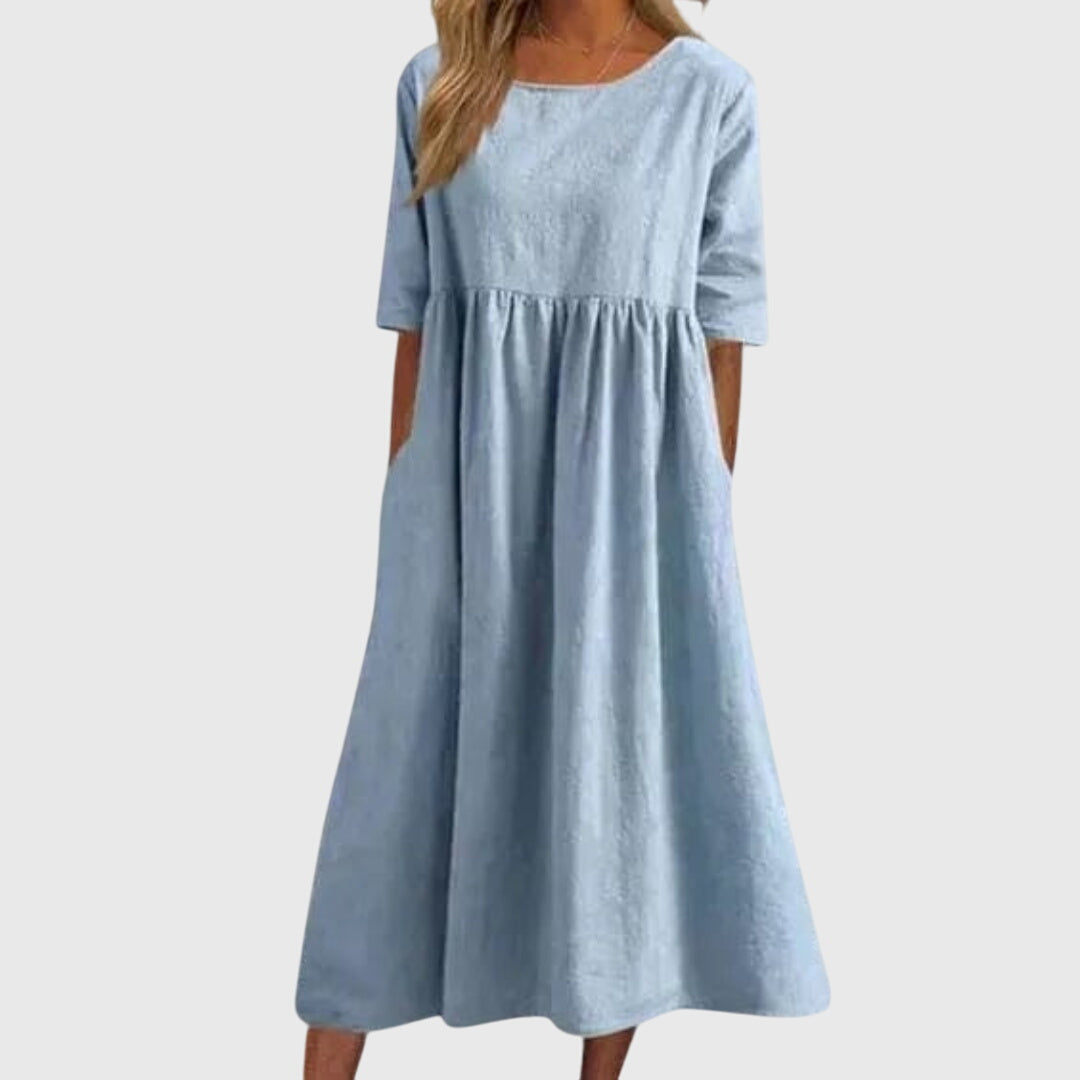 Liz™ | Elegant Short-Sleeved Dress