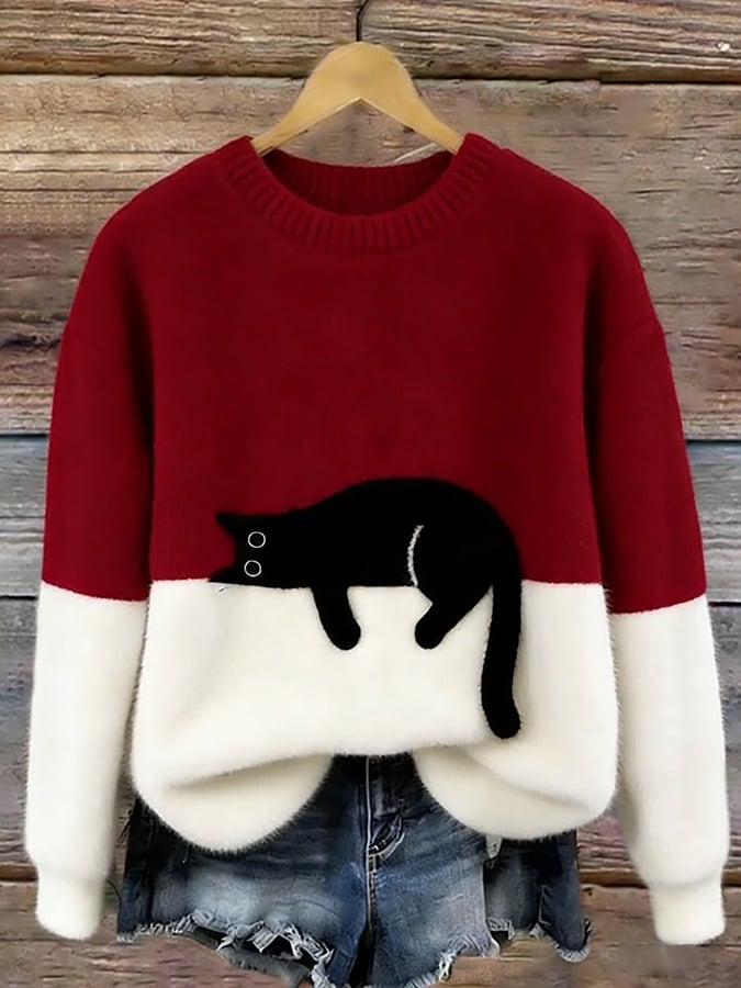 Jane | Cat Print Sweater