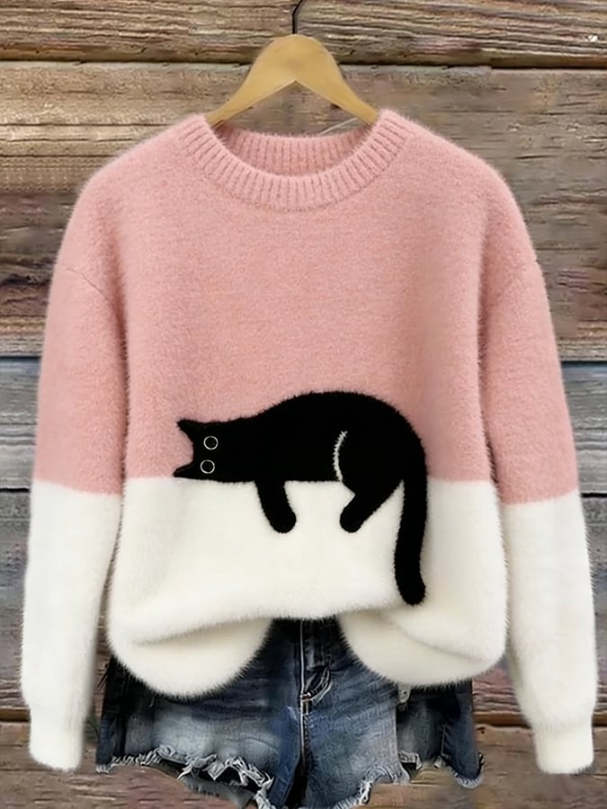 Jane | Cat Print Sweater