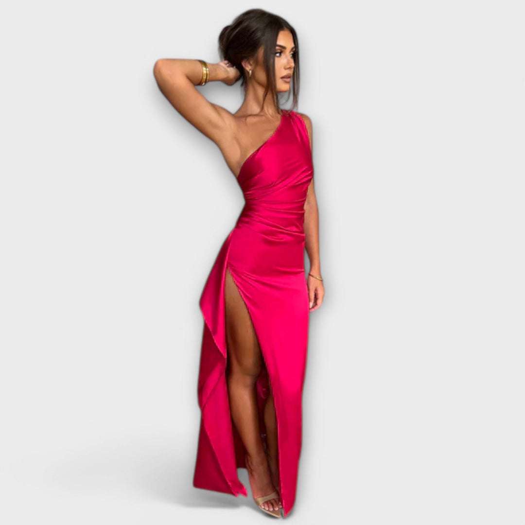 Honor Maxi Dress with Draping on One Arm