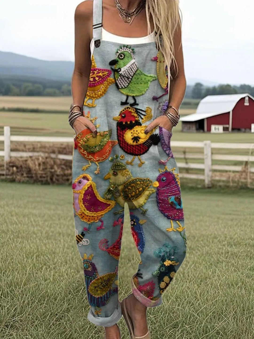 Araminta Colourful Bird Jumpsuit
