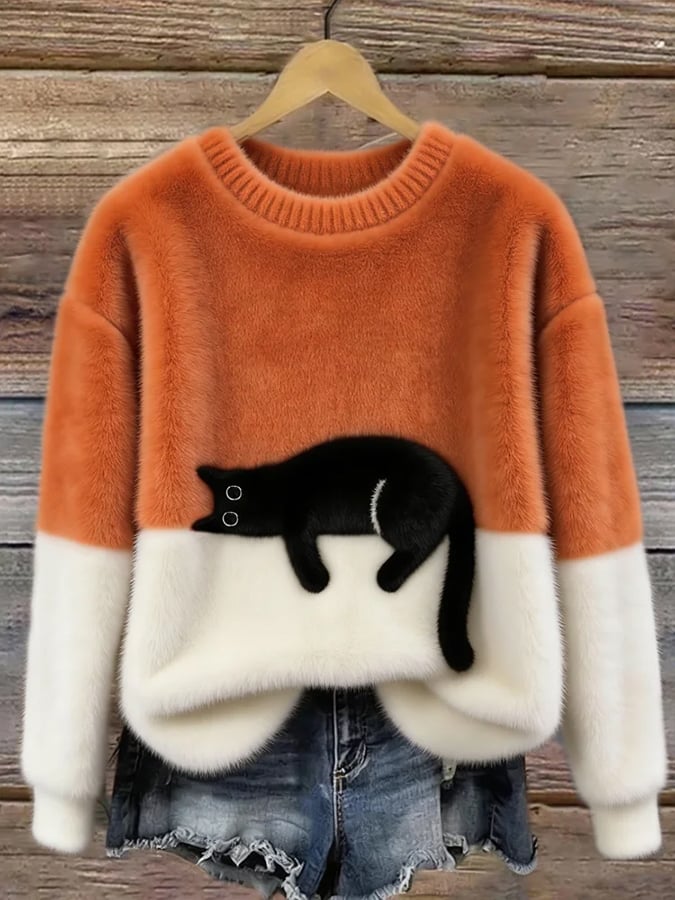 Jane | Cat Print Sweater