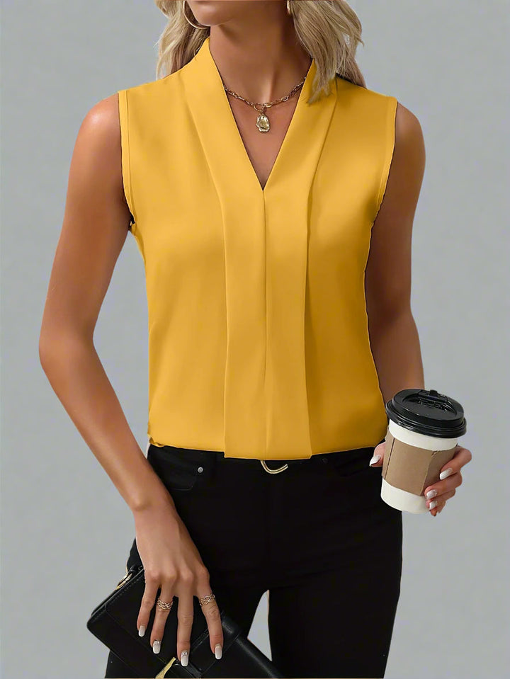 Brigitte | Sleeveless V-Neck Blouse