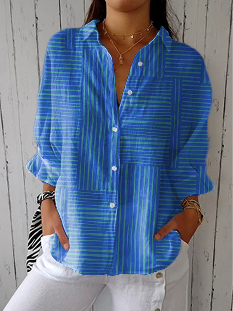 Alethea | Azure Stripe Blouse