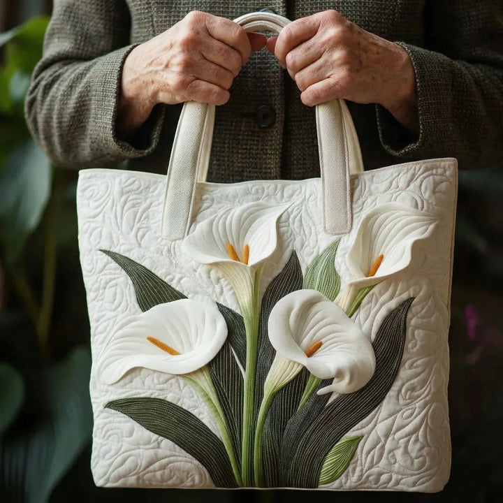 Gesteppte Handwerkstasche – Weisser Allium