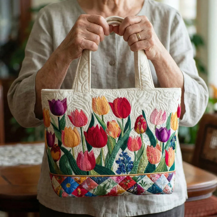Quilt-Tasche „Tulpengarten"