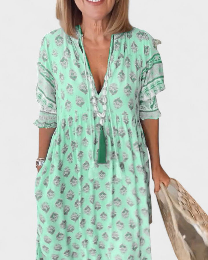 Ella | Boho Button Dress