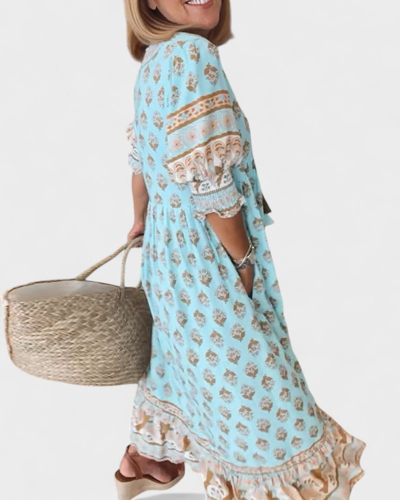 Ella | Boho Button Dress
