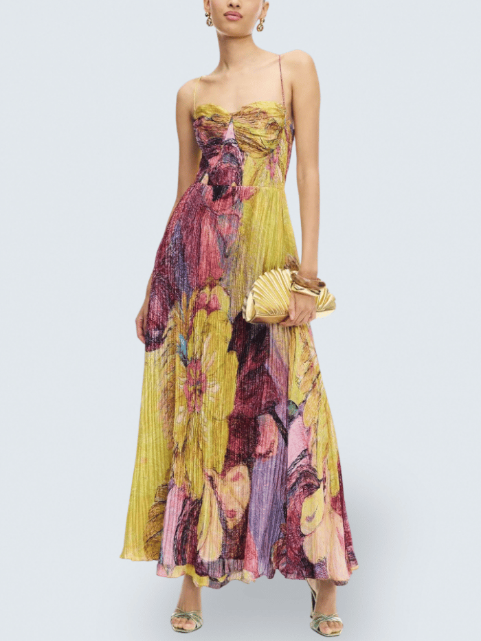 Lydia | Multicolored Ikat Print Maxi Dress