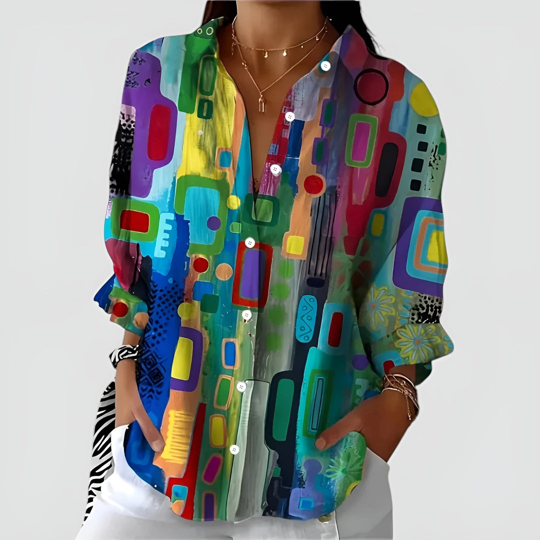 Ann™ blouse with geometric pattern