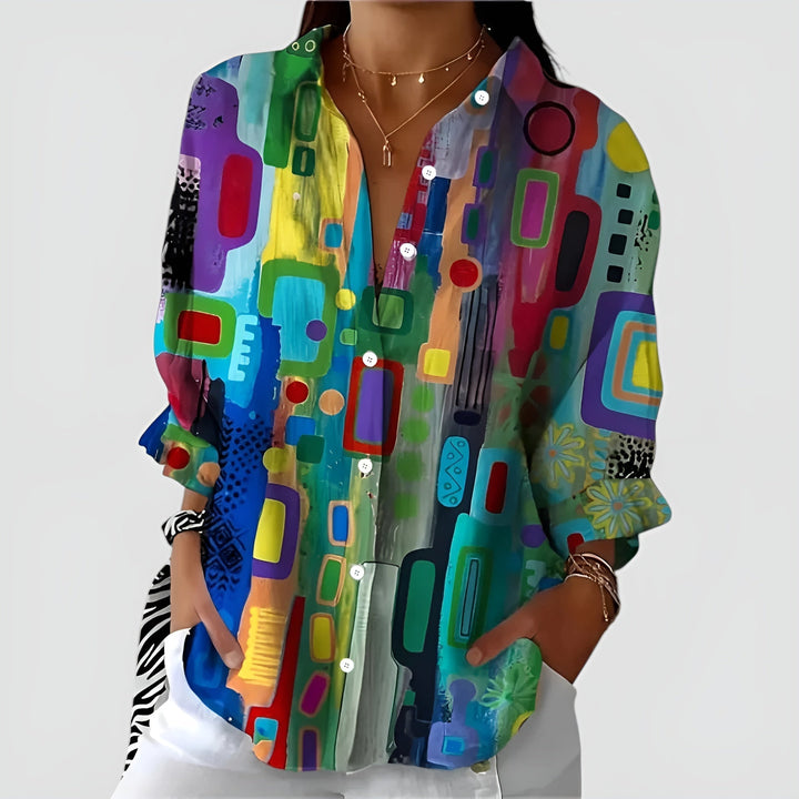 Ann™ blouse with geometric pattern