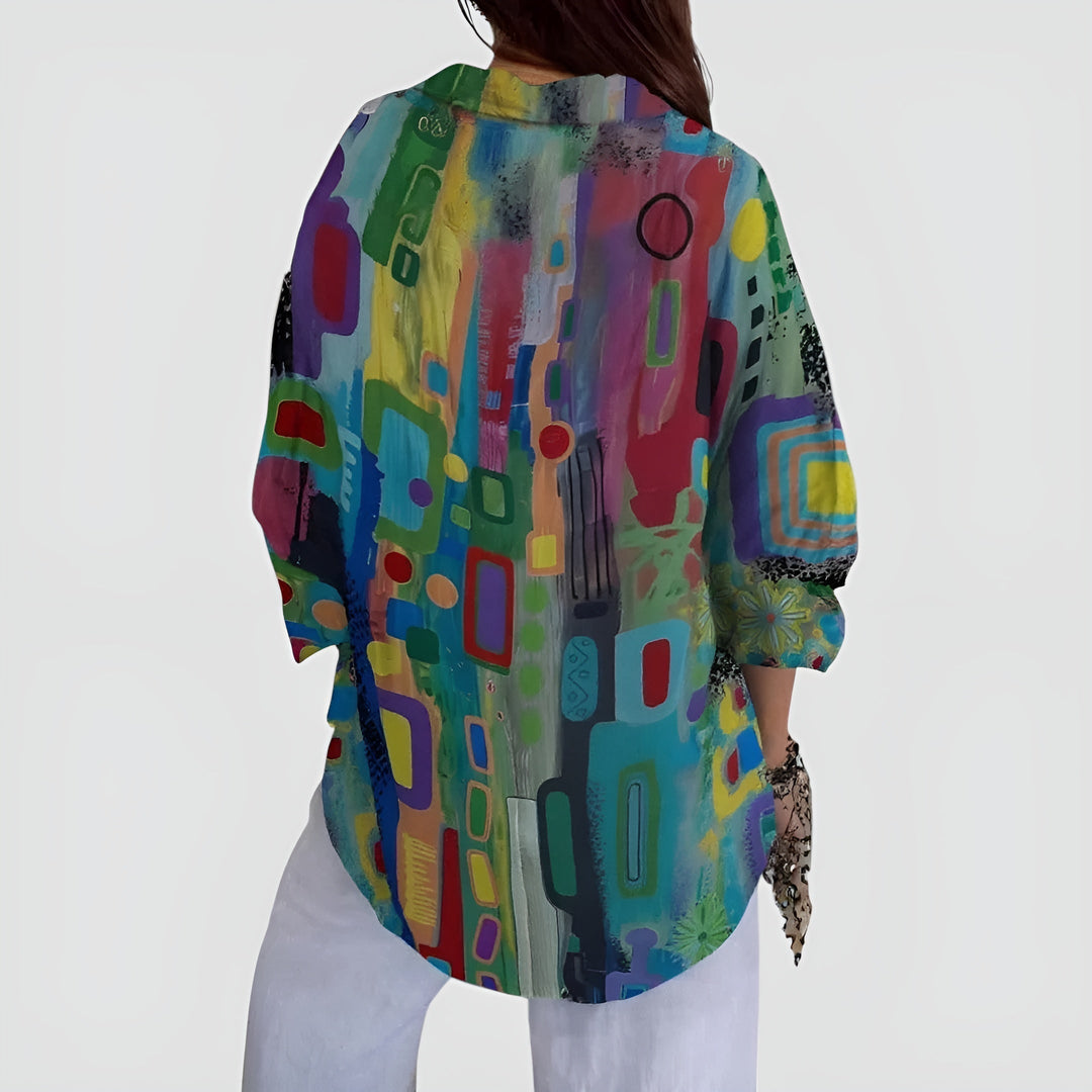 Ann™ blouse with geometric pattern