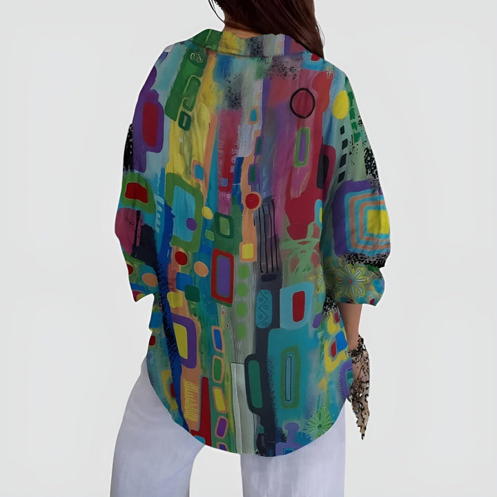 Ann™ blouse with geometric pattern
