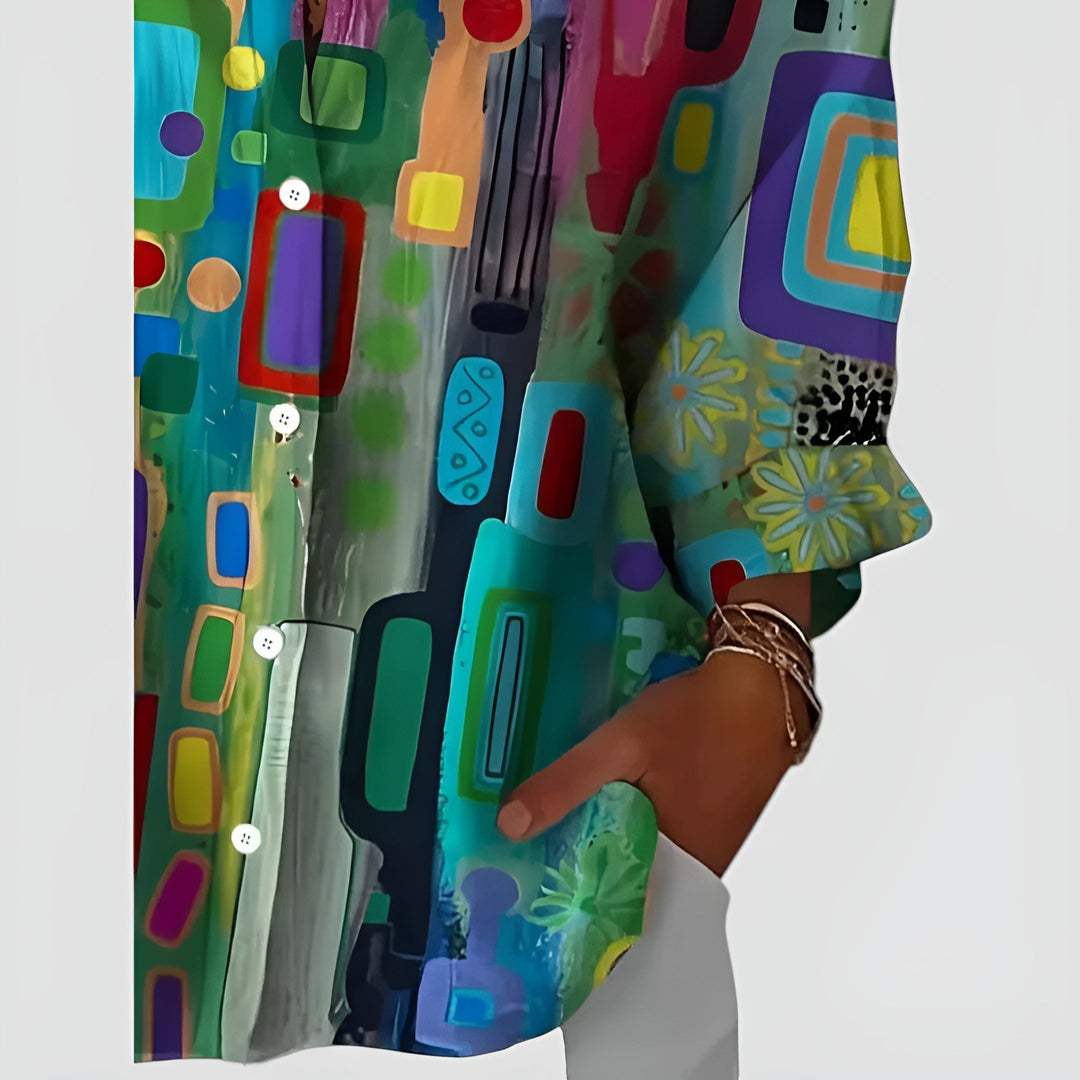 Ann™ blouse with geometric pattern