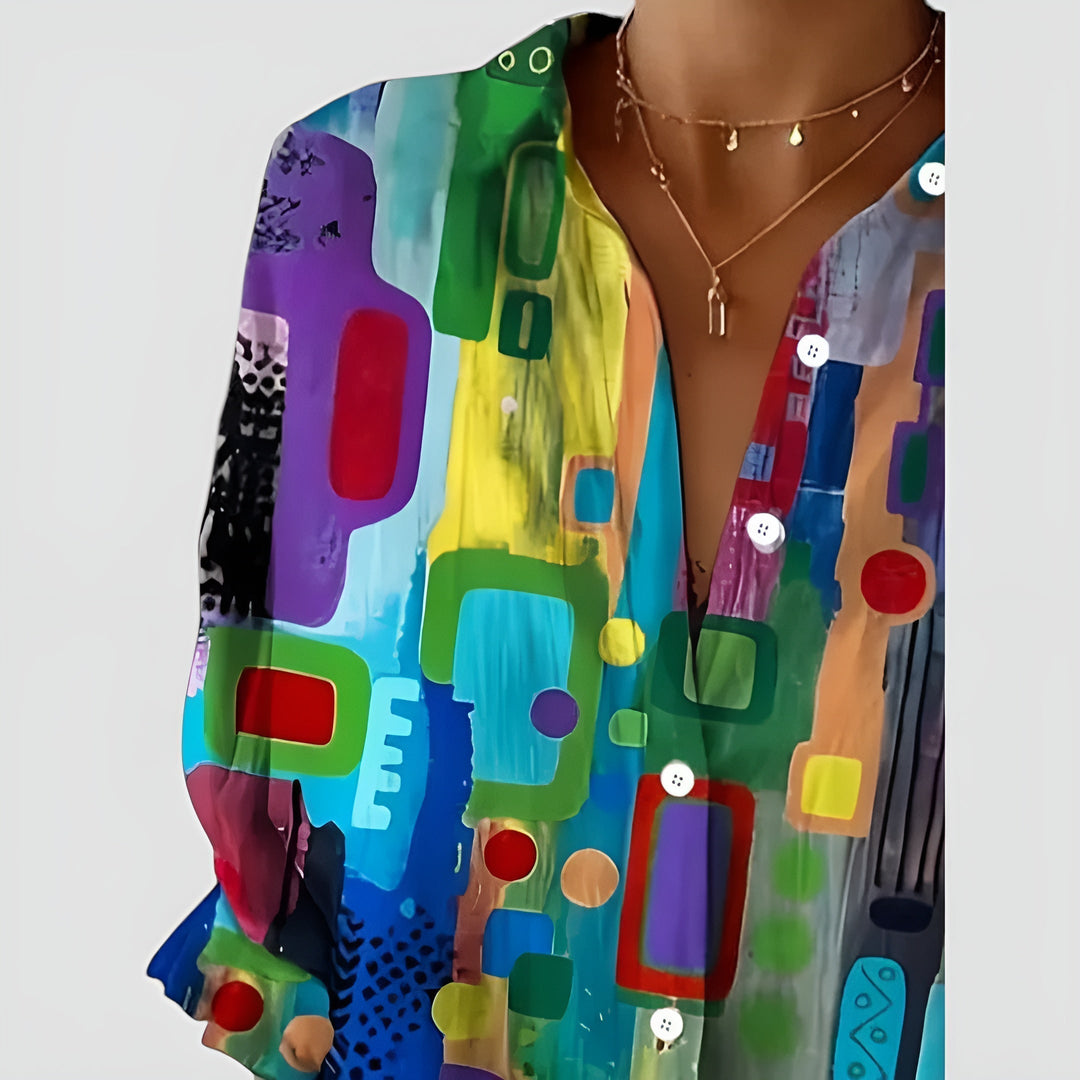Ann™ blouse with geometric pattern