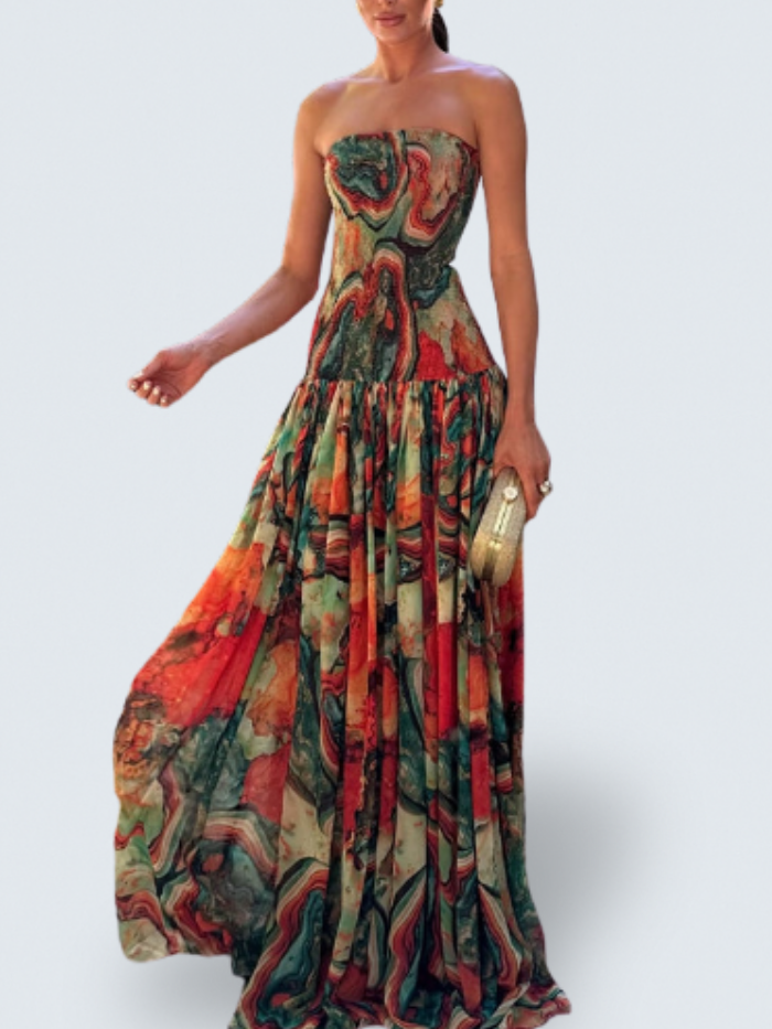 Letitia | Strapless Ombre Maxi Dress